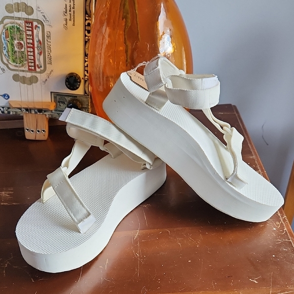 Teva Shoes - Teva White Sandals with Thick Straps and Platform Sole
